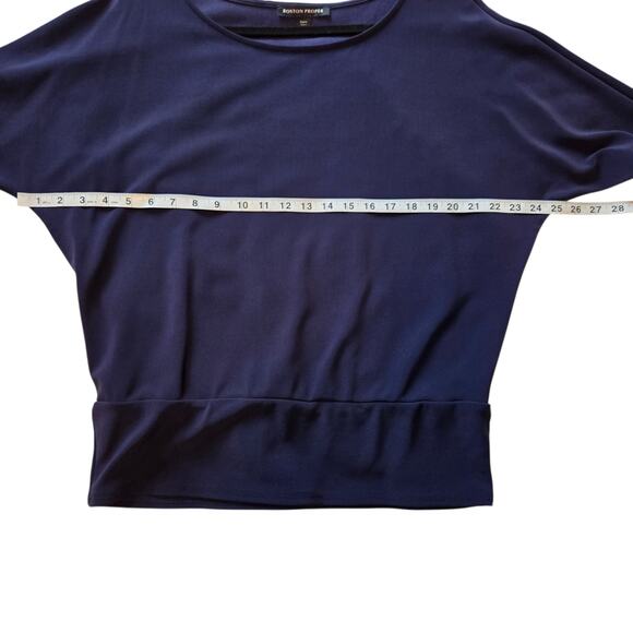 Boston Proper Knit Top, Stretchy Loose-fit Navy Blue size Large, Dolman Sleeves - Picture 7 of 10